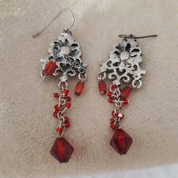 Vintage 90s Gothic Chandelier Earrings - Picture 2 of 2